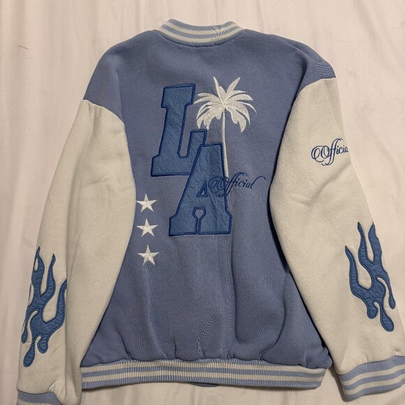 boohoo LA badge jersey varsity bomber jacket - Picture 2 of 5